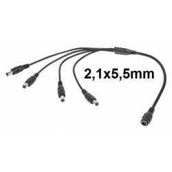 Kabel rozdzielacz DC 2,1/5,5 gniazdo - 4x wtyk